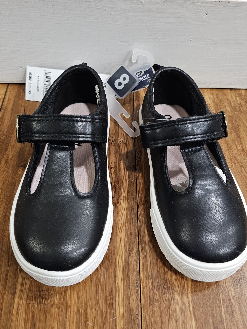 NWT OshKosh B'gosh Gracey Black T-Strap Mary Jane Shoes Toddler Size 8